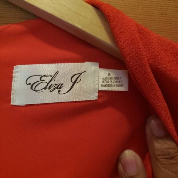 Eliza J High Low Fit & Flare Midi Dress Red 8 - Picture 8 of 9